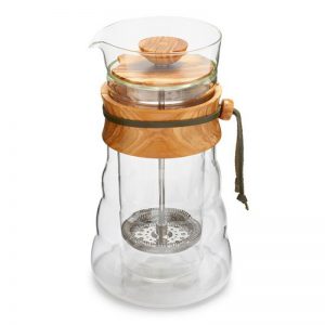 Hario Double Wall Cafe Press Olive Wood 400ml DGC-40-OV