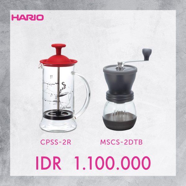 Hario V60 Promo Coffee Press + Grinder Skerton Plus