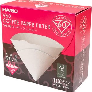 Hario Paper Filter 02 W 100 Sheets VCF-02-100WK