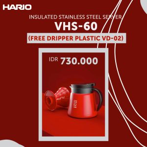 Hario V60 Insulated Stainless Steel Server 600 Red VHS-60R Free Dripper 02 Plastic